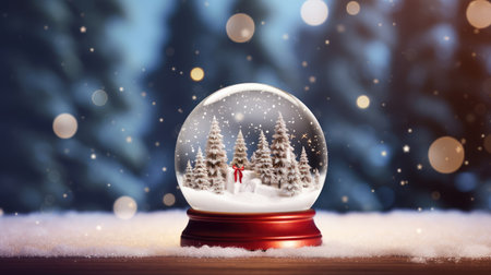 Christmas Wonderland Sphere - Enhance your holiday designs with this 3D snow globe illustration. The perfect backdrop for celebrating the winter seasonの素材