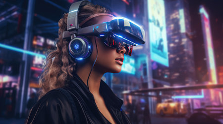 Step into a digital realm of innovation with a futuristic wireless connection concept, paving the way for the next generation of technologyの素材