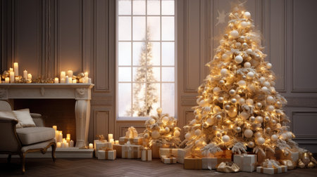 Festive Illumination: Get into the holiday spirit with a delightful collection of Christmas lights and ornaments for your seasonal home decor."の素材