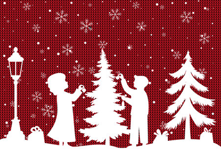 Christmas and New Year pattern knitted Plaid. Festive background for design and printのイラスト素材