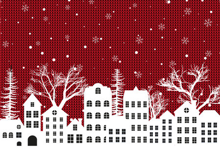 Christmas and New Year pattern knitted Plaid. Festive background for design and printのイラスト素材