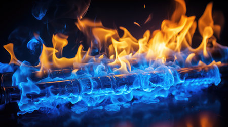 Fiery brilliance! Blue flame of gas, a symbol of intense energy and efficient heat. Invest in stocks capturing the essence of advanced gas technology. Sell the intensity, sell the stocks!の素材