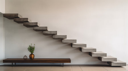 Minimalist elegance: A snapshot of simple stairs, embodying modern design and architectural simplicity for a refined home interior."の素材
