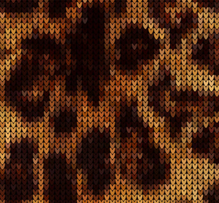knitted vector pattern leather wild animalsのイラスト素材