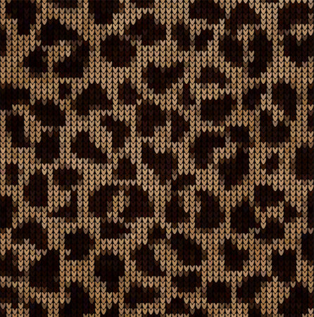 knitted vector pattern leather wild animalsのイラスト素材
