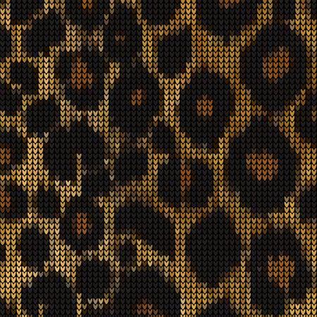 knitted vector pattern leather wild animalsのイラスト素材