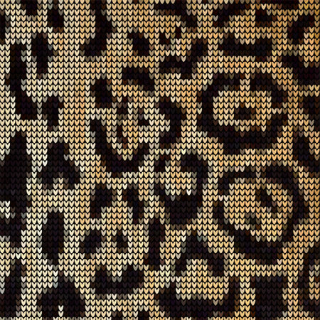 knitted vector pattern leather wild animalsのイラスト素材