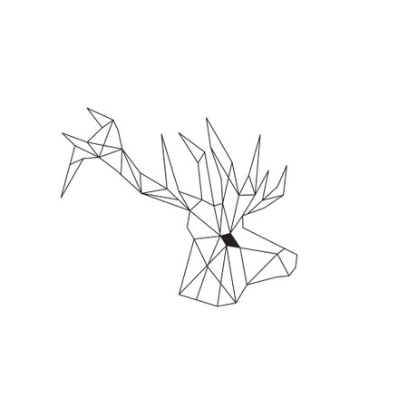 Vector. Abstract polygonal the head of a deer.のイラスト素材
