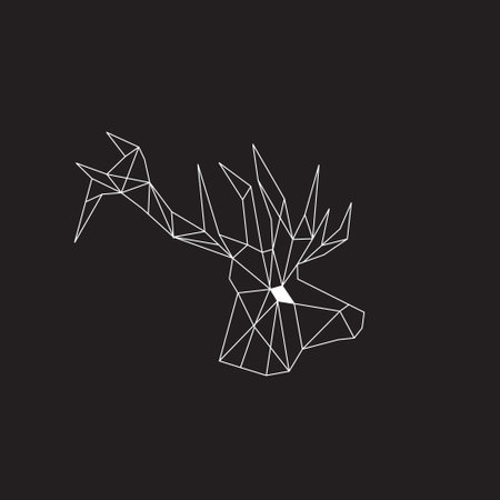 Vector. Abstract polygonal the head of a deer.のイラスト素材