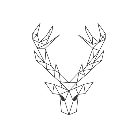Vector. Abstract polygonal the head of a deer.のイラスト素材