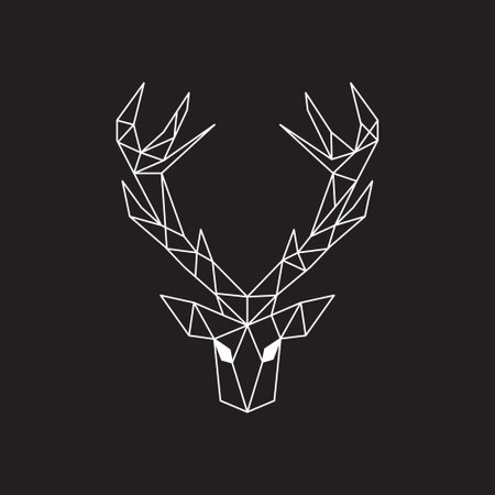 Vector. Abstract polygonal the head of a deer.のイラスト素材