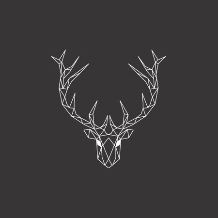 Vector. Abstract polygonal the head of a deer.のイラスト素材
