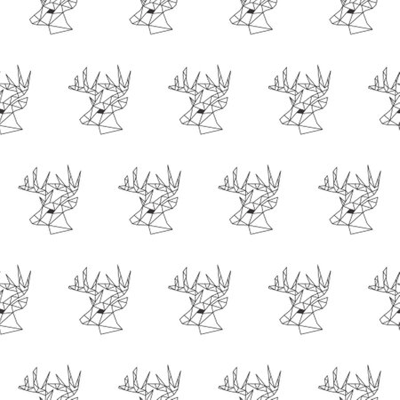 Vector. Abstract polygonal the head of a deer.のイラスト素材