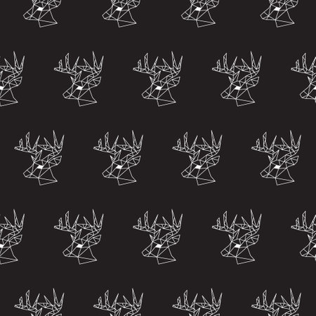 Vector. Abstract polygonal the head of a deer.のイラスト素材