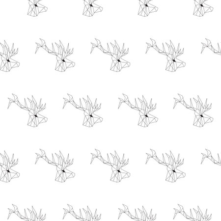 Vector. Abstract polygonal the head of a deer.のイラスト素材