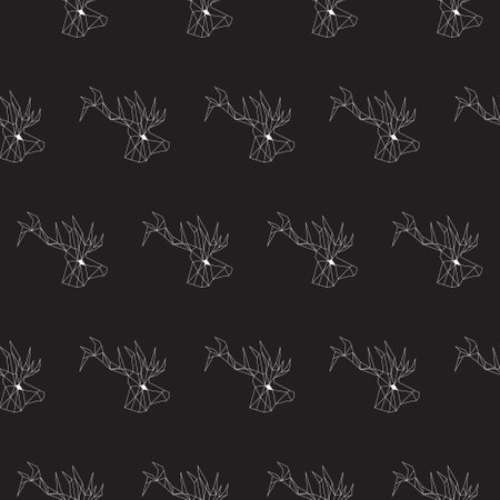 Vector. Abstract polygonal the head of a deer.のイラスト素材