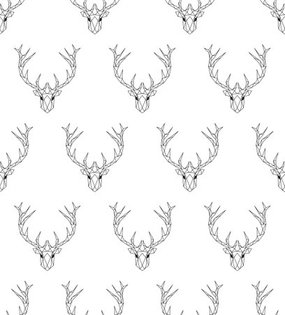 Vector. Abstract polygonal the head of a deer.のイラスト素材