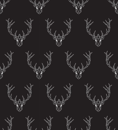 Vector. Abstract polygonal the head of a deer.のイラスト素材