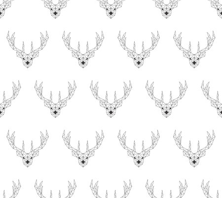 Vector. Abstract polygonal the head of a deer.のイラスト素材