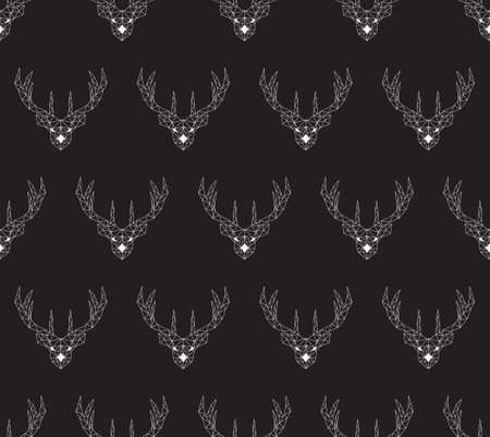 Vector. Abstract polygonal the head of a deer.のイラスト素材