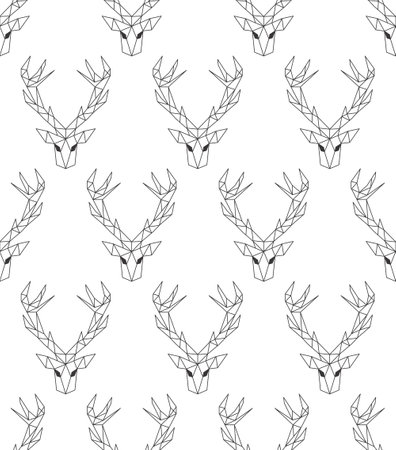 Vector. Abstract polygonal the head of a deer.のイラスト素材