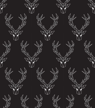 Vector. Abstract polygonal the head of a deer.のイラスト素材