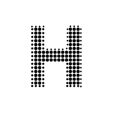 Halftone Letter "H" Vector  in Pop Art Style. New designのイラスト素材