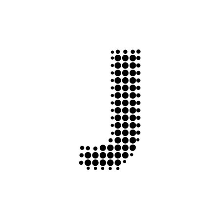Halftone Letter "J" Vector  in Pop Art Style. New designのイラスト素材