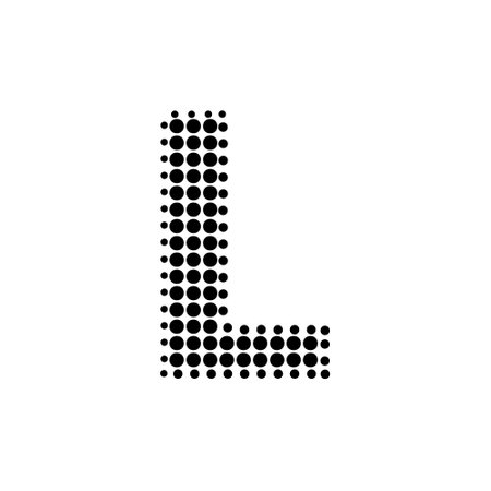 Halftone Letter "L" Vector  in Pop Art Style. New designのイラスト素材