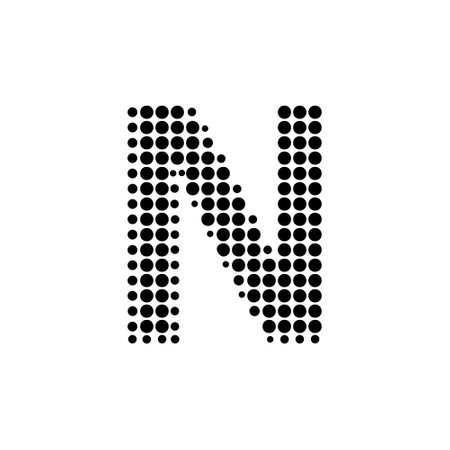 Halftone Letter "N" Vector  in Pop Art Style. New designのイラスト素材