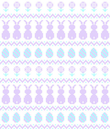Embroidered Easter seamless ornamental patternのイラスト素材