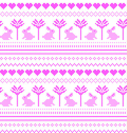 Embroidered Easter seamless ornamental patternのイラスト素材