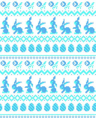 Embroidered Easter seamless ornamental patternのイラスト素材
