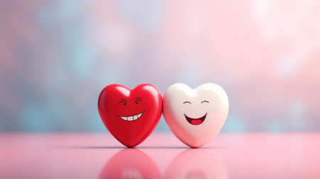 Two teeth on a gentle pastel background, blending oral care with the charm of St.の素材