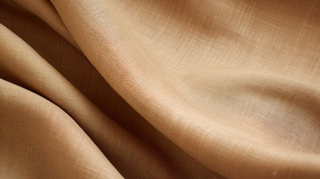 richness of brown burlap on a white sheet, forming an abstract background. Perfect for banners, wallpapers, or any design seeking a natural and rustic touch.の素材