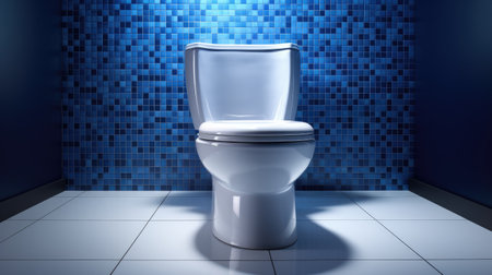 Bathroom Radiance!" allure of a white toilet bowl.の素材