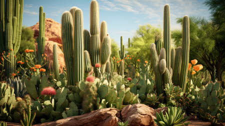 a cactus in a botanic gardenの素材