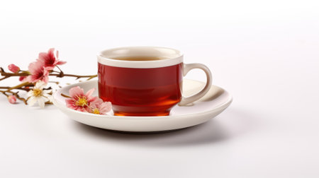 cup of tea isolated, representing the serenity of a calming drink.の素材