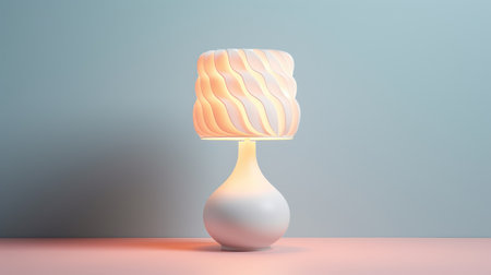 modern white lamp, a symbol of contemporary elegance.の素材