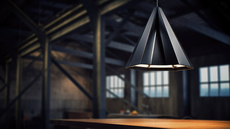 Illuminate luxury living! Invest in modern elegance with an isolated black decorative lamp.の素材