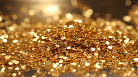Elevate your designs with the opulence of gold glitter texture - a radiant and festive backdrop for Christmas, holidays, and weddings.の素材