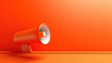 yellow megaphone on white background isolatedの素材