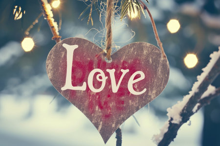 Celebrate Love: Express your feelings with our romantic 'LOVE' Happy Valentines Day card.の素材