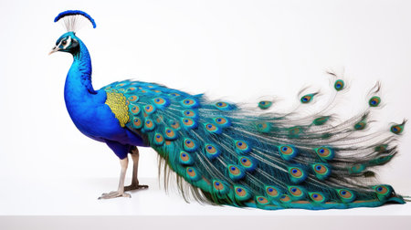 portrait of a hunted pheasant, isolated on a white background, showcasing the beauty and intrigue of a hunter's prized captureの素材