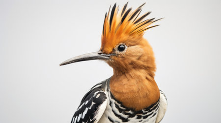 Eurasian Hoopoe isolated on a white backgroundの素材