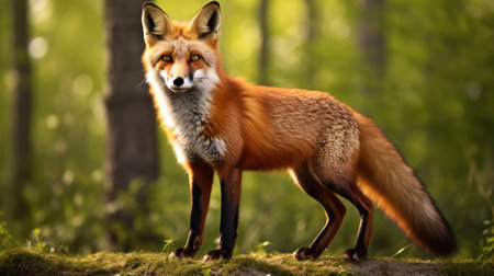 portrait of a red fox isolated on a white background, capturing the wild beauty and charm of this cunning forest creatureの素材
