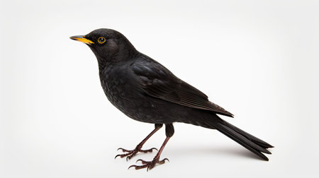 blackbird, isolated on a clean white background, showing the elegant and captivating beauty of this songbirdの素材