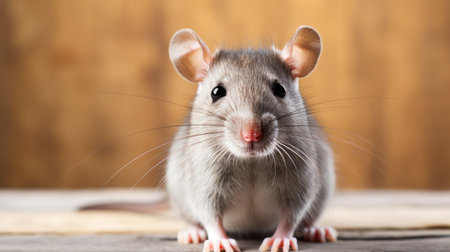 Adorable Rodent: Rat on a clean white background, showing the cute and furry charm of this small petの素材