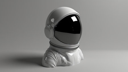 Cosmic adventure: Realistic astronaut helmets set for space exploration, isolated on whiteの素材