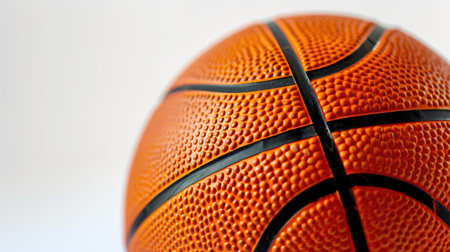 Basketball close-up: Isolated on a clean white background, sports gear for competitionの素材